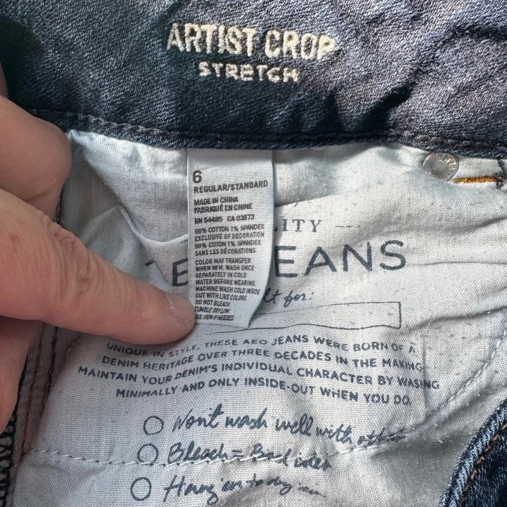 American Eagle Womens Artist Crop Stretch Capris Size 6 Blue Capsule Normcore - Picture 6 of 6
